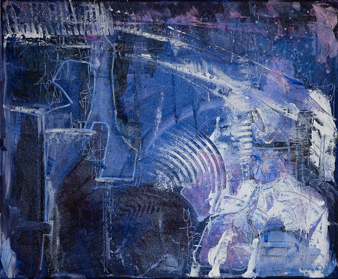 (K)night in Paris - Abstraktes Original-Acrylgemälde von Meeling