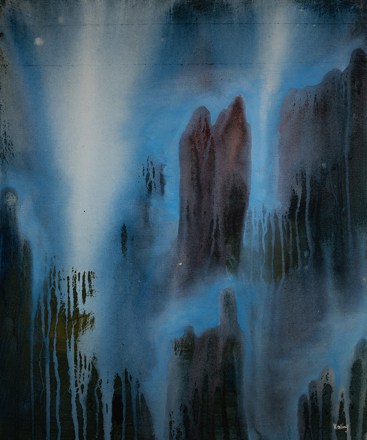 Mystic - Abstraktes Original-Acrylgemälde von Meeling