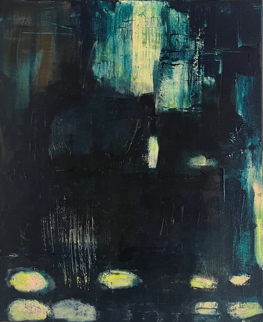 Echoes Of Nothern Light - Abstrakt originalmålning i akryl av Meeling