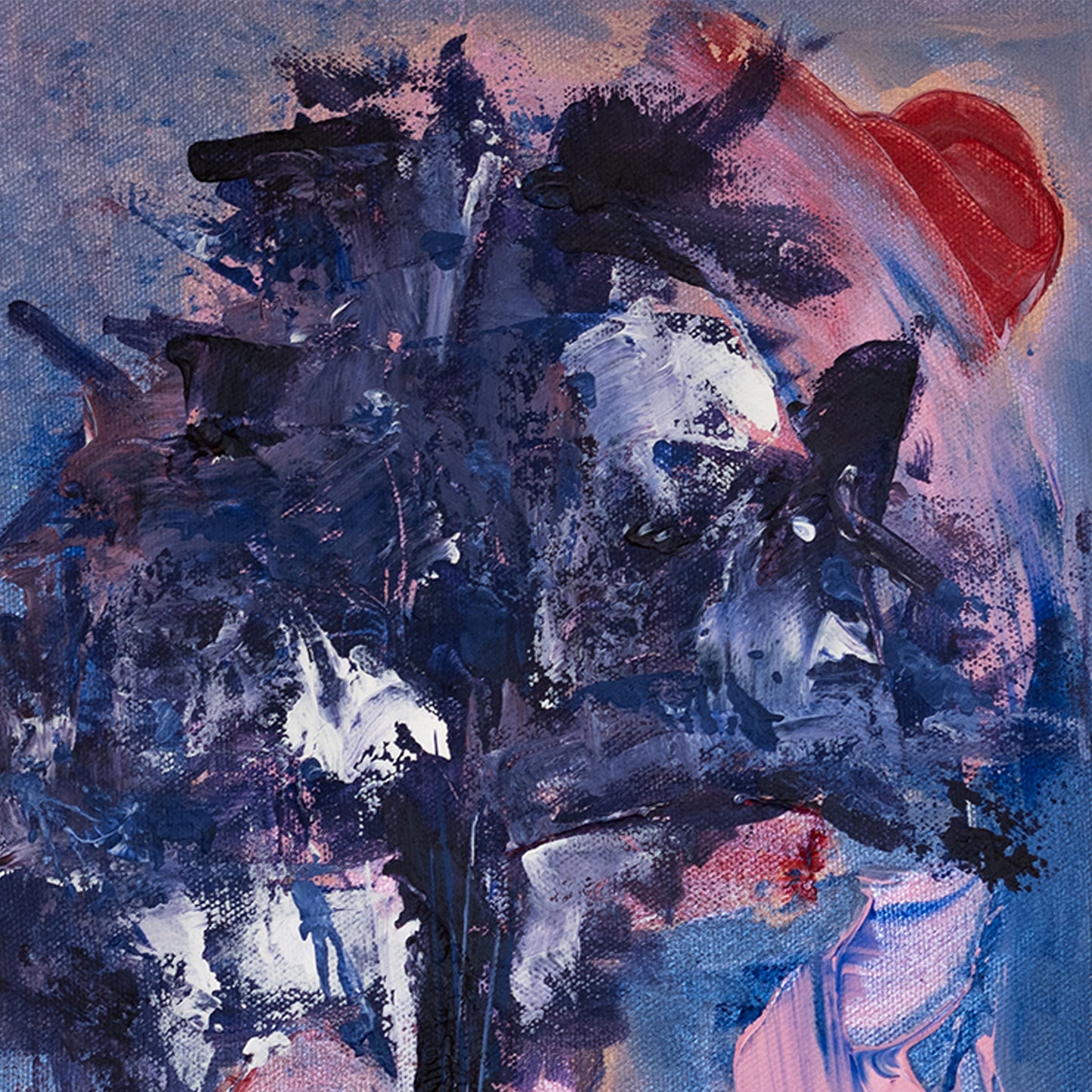 Red Hat - Abstraktes Originalgemälde von Meeling